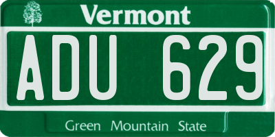 VT license plate ADU629
