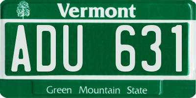 VT license plate ADU631