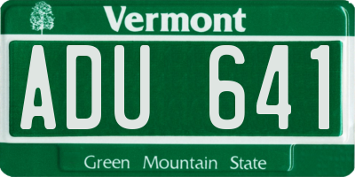 VT license plate ADU641