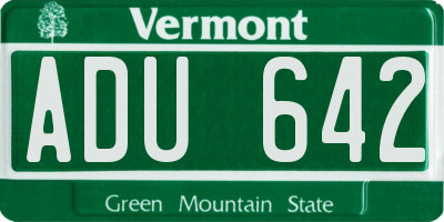 VT license plate ADU642