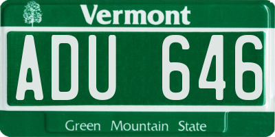 VT license plate ADU646