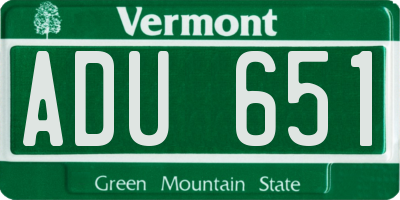 VT license plate ADU651