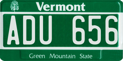 VT license plate ADU656
