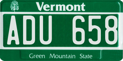 VT license plate ADU658