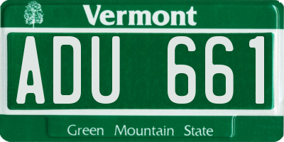 VT license plate ADU661