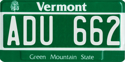 VT license plate ADU662