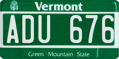 VT license plate ADU676