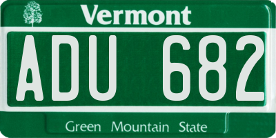 VT license plate ADU682
