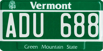 VT license plate ADU688