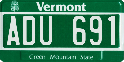 VT license plate ADU691