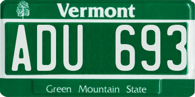 VT license plate ADU693