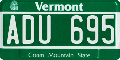 VT license plate ADU695