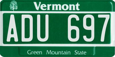 VT license plate ADU697