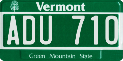 VT license plate ADU710