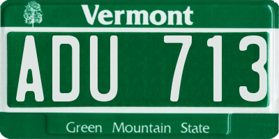VT license plate ADU713