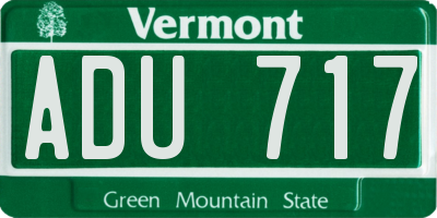 VT license plate ADU717