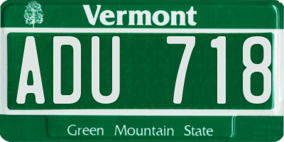 VT license plate ADU718