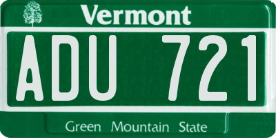 VT license plate ADU721