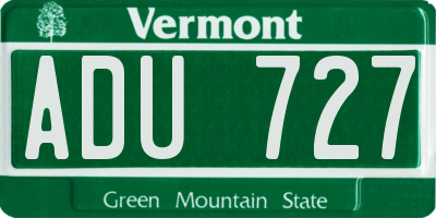 VT license plate ADU727