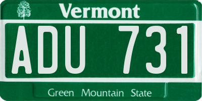 VT license plate ADU731