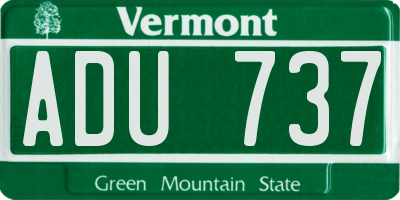 VT license plate ADU737