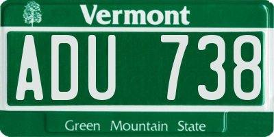 VT license plate ADU738