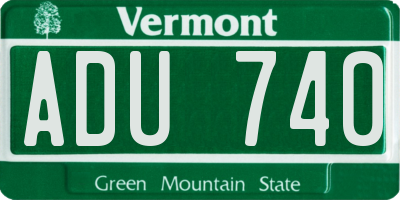 VT license plate ADU740