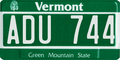 VT license plate ADU744
