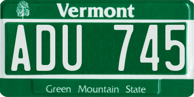 VT license plate ADU745