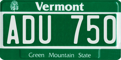 VT license plate ADU750