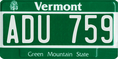 VT license plate ADU759