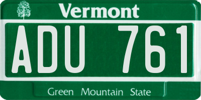 VT license plate ADU761