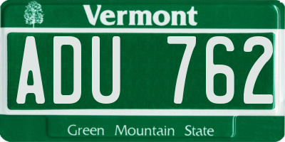 VT license plate ADU762