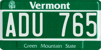 VT license plate ADU765