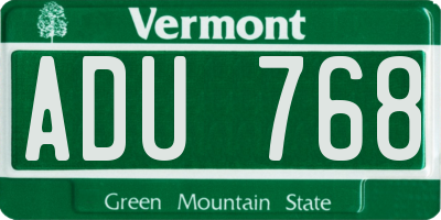 VT license plate ADU768