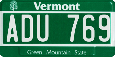 VT license plate ADU769