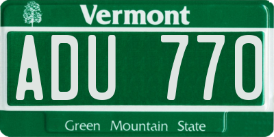 VT license plate ADU770