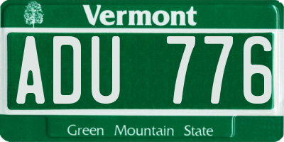 VT license plate ADU776
