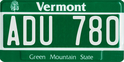 VT license plate ADU780