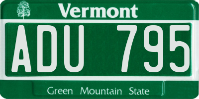 VT license plate ADU795