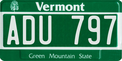 VT license plate ADU797