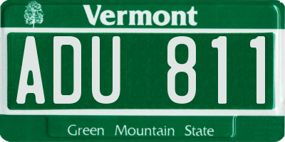VT license plate ADU811