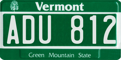 VT license plate ADU812