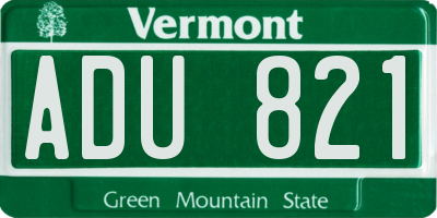 VT license plate ADU821
