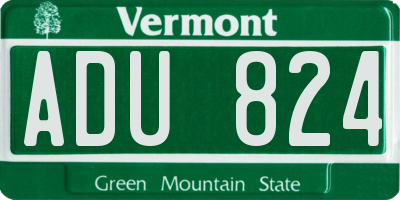 VT license plate ADU824