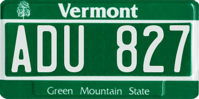 VT license plate ADU827