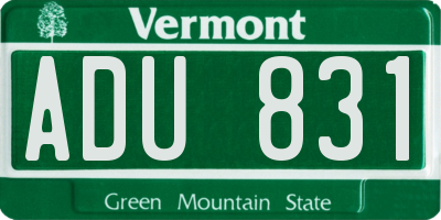 VT license plate ADU831