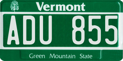 VT license plate ADU855