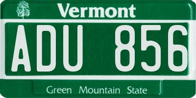 VT license plate ADU856