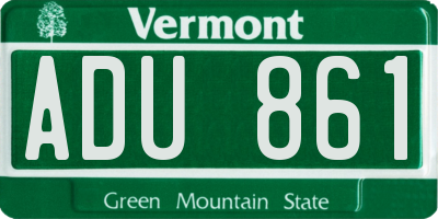 VT license plate ADU861